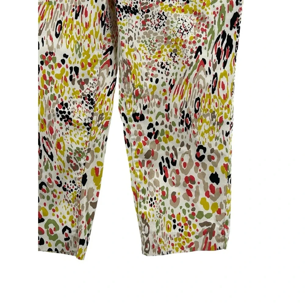 Madison Womens Leopard Animal‎ Print Cropped Pants Multi Color Size 6